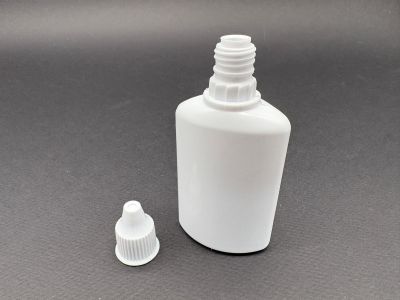 Flaconas plastic plat cu capac - alb 50ml