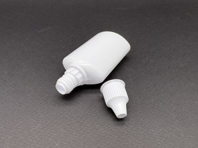 Flaconas plastic plat cu capac - alb 50ml
