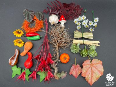 Set Accesorii Decorative de Toamna – Mix Bogat de Elemente Naturale si Rustice
