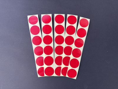 Abtibilduri cu buline rosii Ø30 mm - set/30 buc