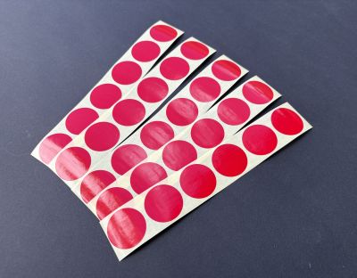 Abtibilduri cu buline rosii Ø30 mm - set/30 buc
