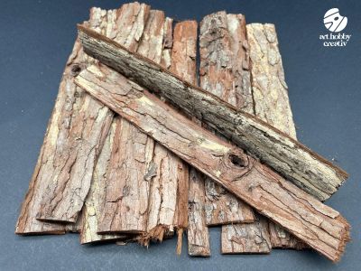 Scoarta Naturala de Pin - Fasii/Sipci 25 cm - set/12 buc