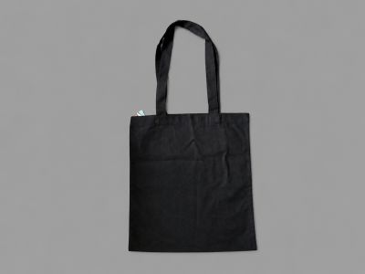 Sacosa bumbac negru 38x42cm cu maner lung