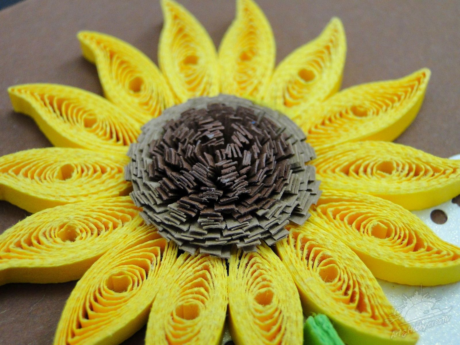 Felicitari quilling cu floarea soarelui