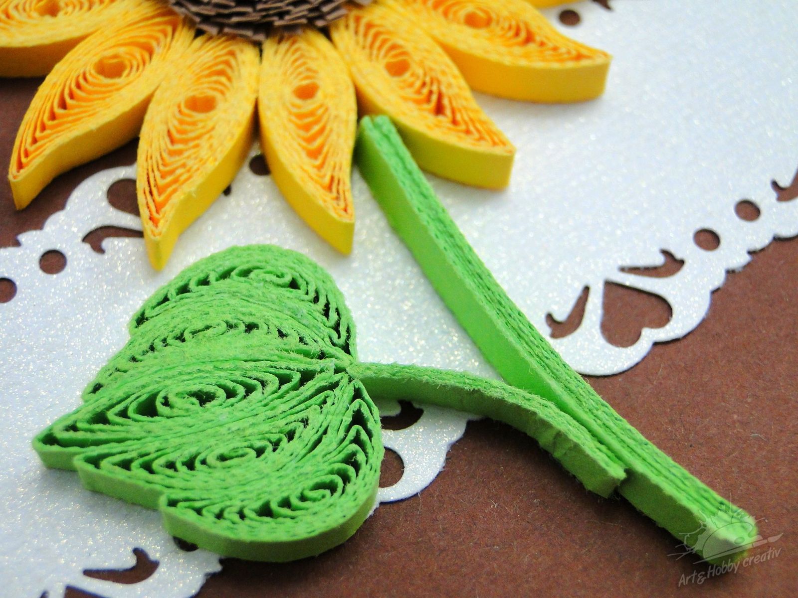 Felicitari quilling cu floarea soarelui